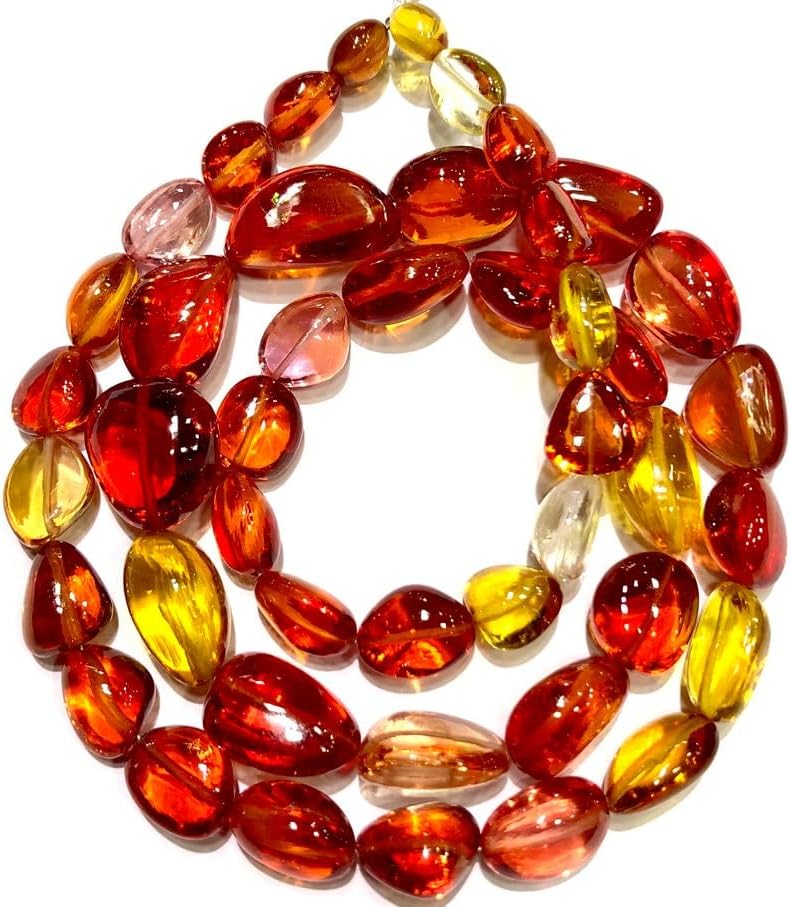 Natural PADPARADSCHA Sapphire Nuggets Smooth Beads 7-12 MM 22 inch Long String Jewelry Making Gemstone Beads for Necklace Bracelet