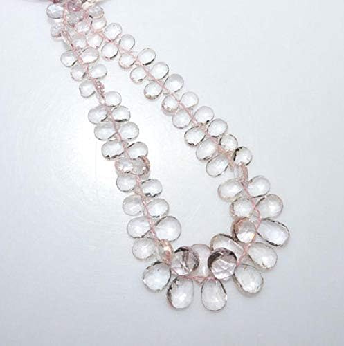 13 inch Natural Beads Strand of 4x5-8x12mm Faceted pear Pink Aquamarine Gemstone briolletes Beads for DIY Jewelry - Necklace, Bracelet, Earring, Ring.