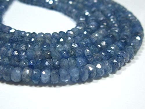 220 Carat- Natural AA Blue Sapphire Micro Cut Rondelles-Total 48 Inch Long Strand -3 Strands -Stones Measure- 3-5mm Code-HIGH-6670