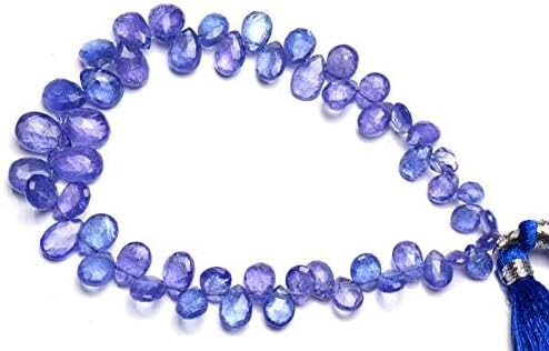 GEMZ 6 inch Strand of Natural Tanzanite pear Shape Faceted Cut Blue Color briollete Beads for DIY Jewelry Making- Earring Necklace Bracelet.