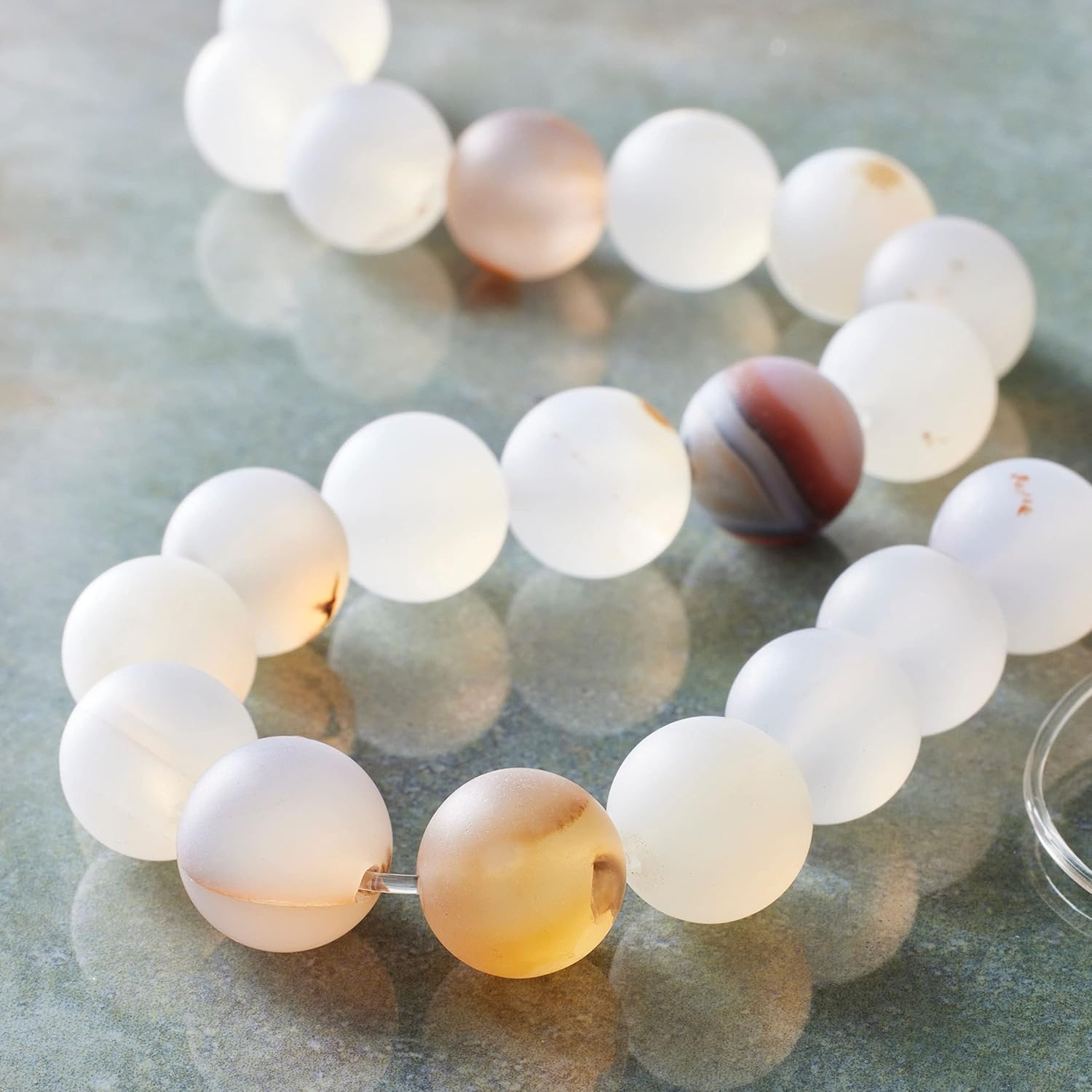 Bead Landing Matte Chalcedony Round Beads, 10mm, 12 Pack