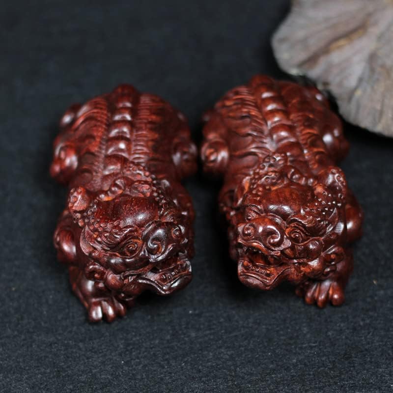 Mascot Wooden Crafts Wood Carving Art Wood Decoration Artwork 赞比亚小叶紫檀貔貅摆件 血檀雕刻摆件 似小叶紫檀文玩送礼手把件(貔貅一对)