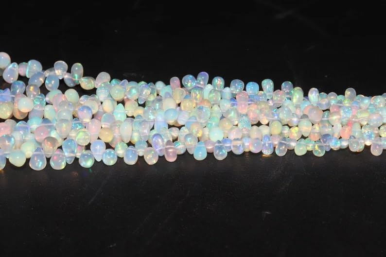 AAA+ Opal Smooth Rondelle Beads 3 * 5-6 * 8 mm Opal Tear Drops Beads Jewellery Making Beads Strand Healing Gemstone