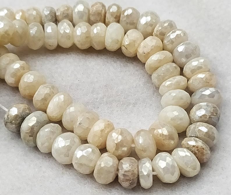 13 inch Strand of Natural gem Mystic Plated silverite, 5.5-8.5mm rondelle Faceted Beads for DIY Jewelry Making. | Beads_05782