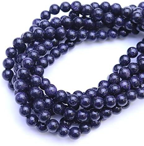 13 inch Strand of Natural gem Navy Goldstone, 6mm Round Smooth Beads for DIY Jewelry Making. | Beads_05797