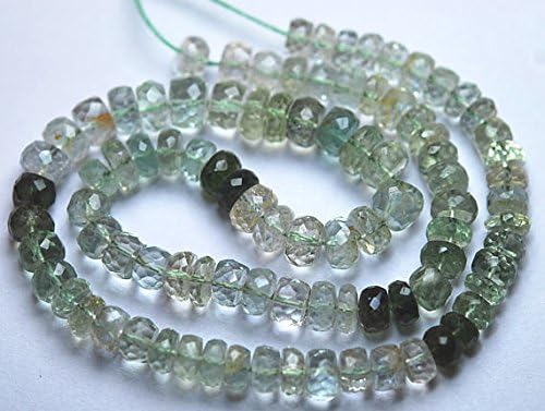 13 inch natural beads strand of 5-7mm faceted rondelle multi aquamarine gemstone beads for DIY jewelry - necklace, bracelet, earring, ring.