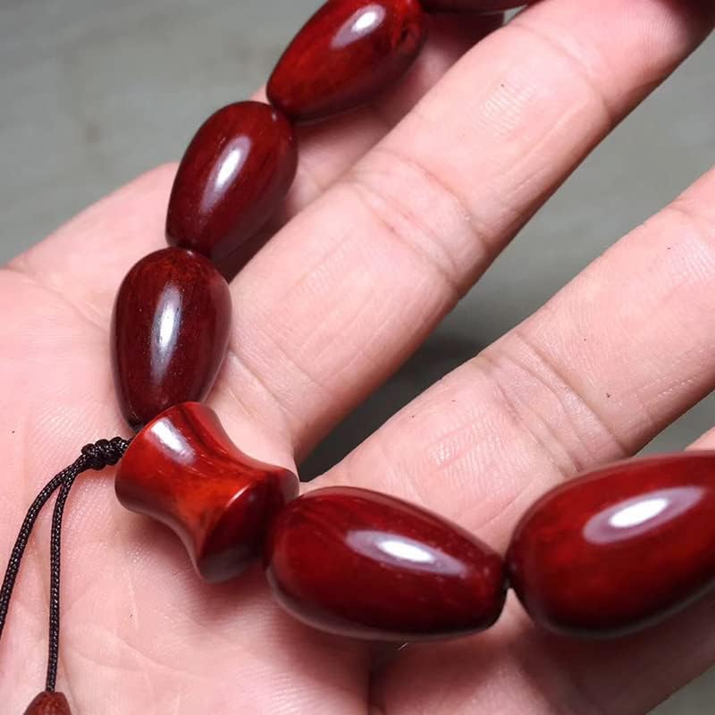 Mascot Wooden Crafts Wood Carving Art Wood Decoration Artwork 小叶紫檀2.0 * 1.2水滴珠配竹节珠佛珠手串 高油密玻璃 手串佛珠(小叶紫檀水滴珠配竹节珠)