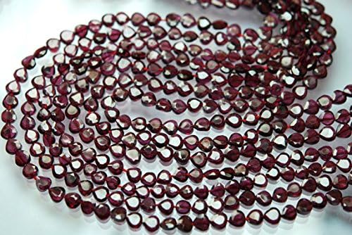 14 inches full strand,natural garnet faceted full drill heart shape beads,size 5mm