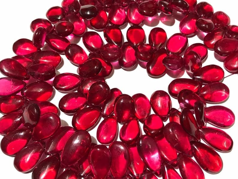 Natural Pink Quartz(COTTED) Pear Smooth Beads 11-W 17-18 Hight 18 inch Long String Jewelry Making Gemstone Beads for Necklace Bracelet