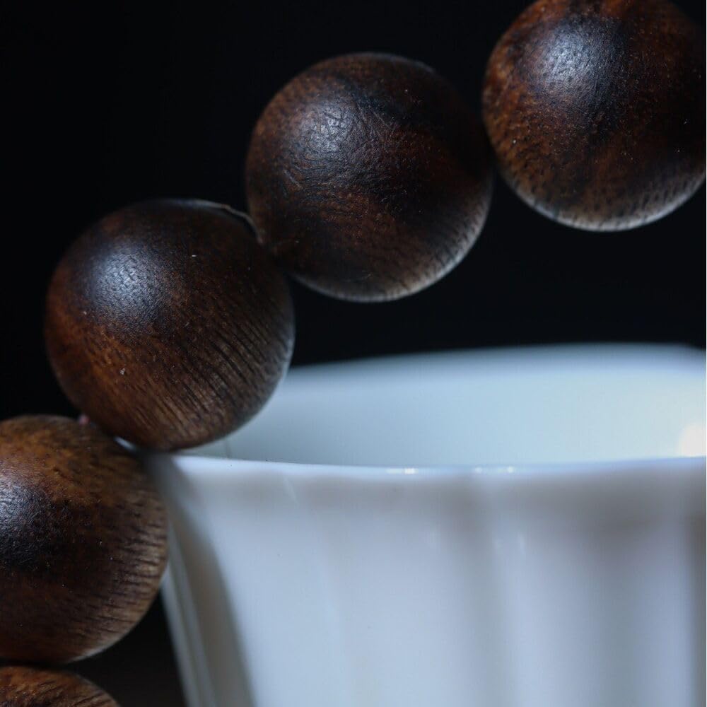 Agarwood 15mm Hainan White Chess Agarwood Flower Bead Strand Buddha Bead Submerged Grade