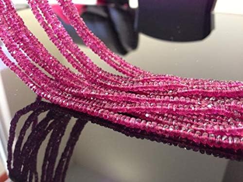 Natural Rubellite Tourmaline Faceted rondelle 2.5 to 4.5 mm 8 Inch Long Strand. Code-HIGH-60126