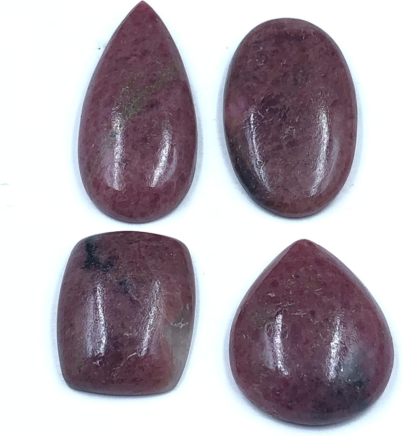 Natural BLACK RHODONITE Gemstone Loose Cabochon Lot For Jewelry Making, Loose Gemstone For Ring, Earring & Pendant Necklace, Jewelry Making Cabochons, Healing Gemstones