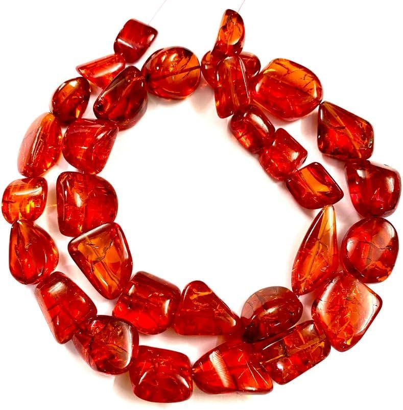 Natural Orange Sapphire Nuggets Smooth Beads 9-15 MM 19 inch Long String Jewelry Making Gemstone Beads for Necklace Bracelet