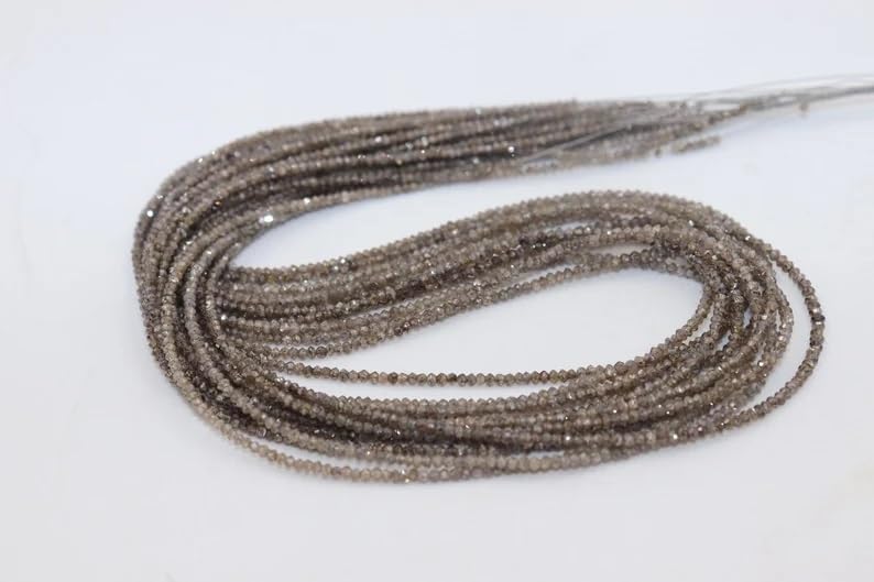 Natural Champagne Diamond Faceted Rondelle Beads 1.8-2 mm Diamond Rondelle Beads AAA+ Brown Diamond Beads Lb Color Strand