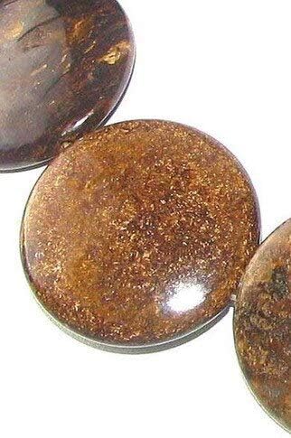 Shimmering Bronzite Coin Pendant Bead Strand 108643 for Jewelry Making