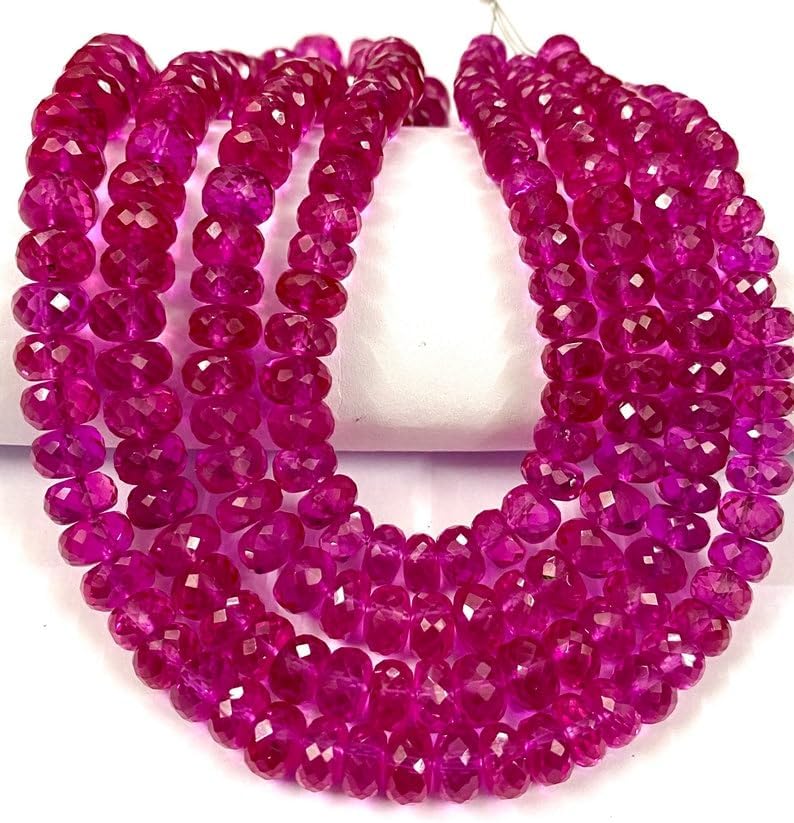 Natural Pink Spinel RONDELLE Faceted Beads 6x10mm 18 inch Long String Jewelry Making Gemstone Beads for Necklace Bracelet