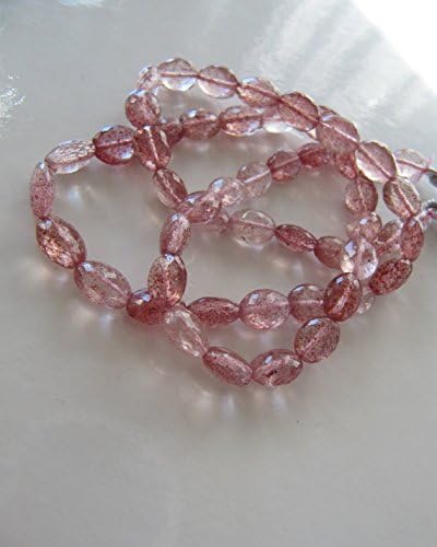 strawberry quartz ovals small 10x8mm beads micro faceted