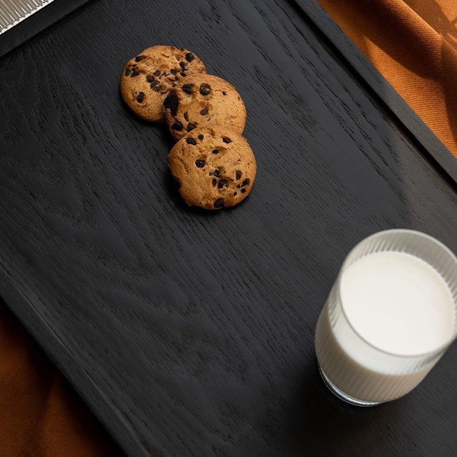 Tray Chinese Simple Wooden Tray Light Luxury Solid Color Household Teacup Storage Tray Decorative Ornaments Tray Serving Trays