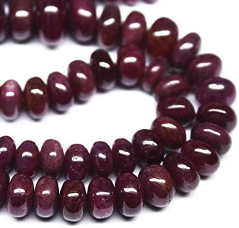 Natural Untreated Red Ruby Smooth Gemstone Rondelle Gemstone Loose Craft Beads Strand 18 Inch Long 5mm 9mm Code-HIGH-717