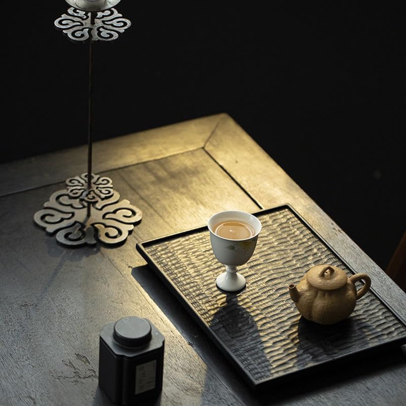 Tray Decor White Wax Charcoal Teapot Tray Rectangular Dry Tea Table Small Tea Tray Wabi-sabi Style Log Home Tray Food Tray
