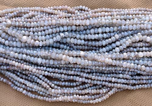 13 inch Strand of Natural gem Mystic Coated Moonstone, 3mm rondelle Faceted Beads for DIY Jewelry Making. | Beads_05740