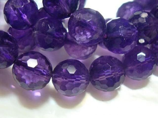 8mm Royal Purple Amethyst Micro Faceted Round Beads lot of 10 Strands CHIK-STRD-94416