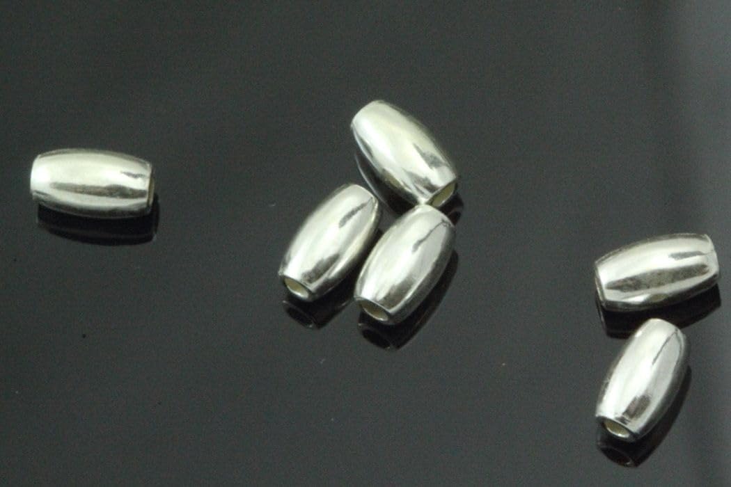 100pcs Adabele Authentic 925 Sterling Silver Hypoallergenic 5.5mm Small Seamless Oval Rice Loose Beads Spacer for DIY Craft Jewelry Making SS112