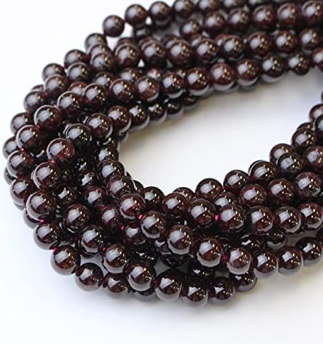13 inch Strand of Natural gem Garnet, 8 mm Round Smooth Beads for DIY Jewelry Making. | Beads_03748
