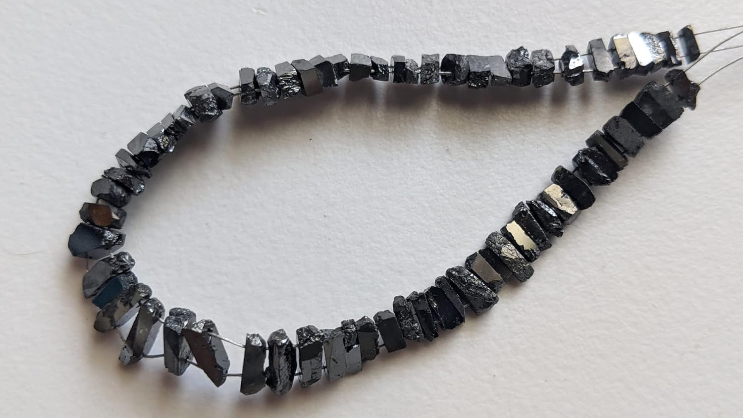 4-7mm Black Diamond Sticks Polished Natural Rough Diamond Stick Beads Double Drill Raw Black Diamond Sticks (15Pcs To 30Pcs Option) - PPD764, 4-7 MM Approx.