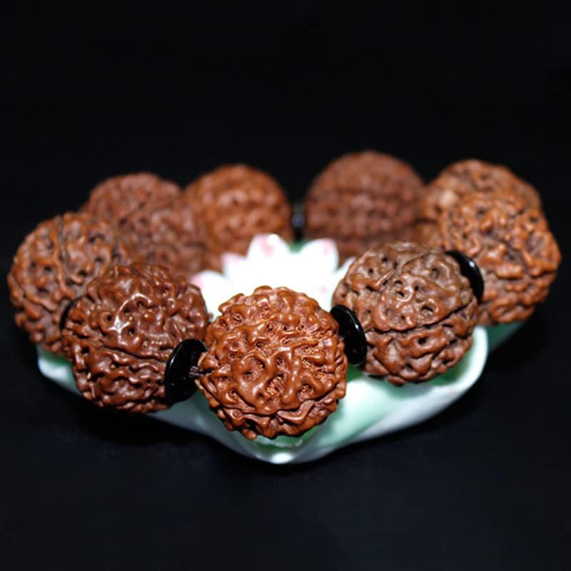 Mascot Wooden Crafts Wood Carving Art Wood Decoration Artwork 印尼 金刚菩提子小孔 正圆 5 6 7 8 9瓣(八瓣（10颗）)