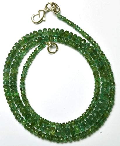 1 strand natural 19 inches stands agems natural emerald transparent faceted roundels beads necklace 2 to 6 mm