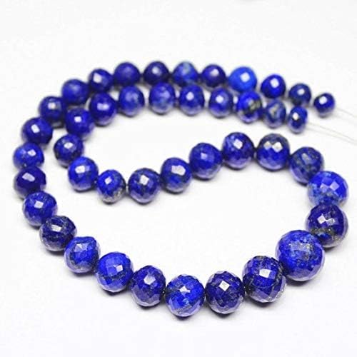 lapis lazuli round ball faceted 9'' long strand gemstone beads, jewelry supplies for jewelry making, bulk beads, for meditation jewellery gemstone 5mm to 8mm