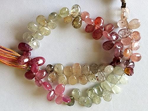 1 Strand Natural Multi Sapphire Beads, Sapphire Beads, Sapphire Plain Pear Beads, Precious Sapphire Necklace, 5x6mm - 5.5x10mm, 9 Inch