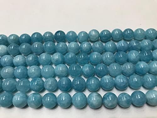 Natural AQUAMARINE ROUND smooth Beads 10mm 16 inch long string jewelry making gemstone beads for necklace bracelet
