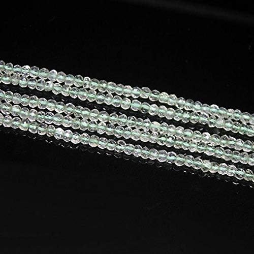 LOVEKUSH LKBEADS Natural Green Amethyst Faceted Round Ball Gemstone Craft Loose Beads Strand 14 Inch Long 3mm Code-HIGH-1052