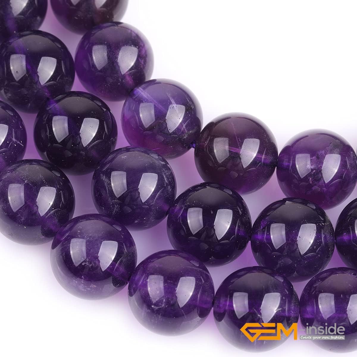 GEM-Inside Natural 14mm Amethyst Crystal Gemstone Loose Beads Purple Quartz Handmade Beads for Jewelry Making Jewelry Beading Supplies for Women