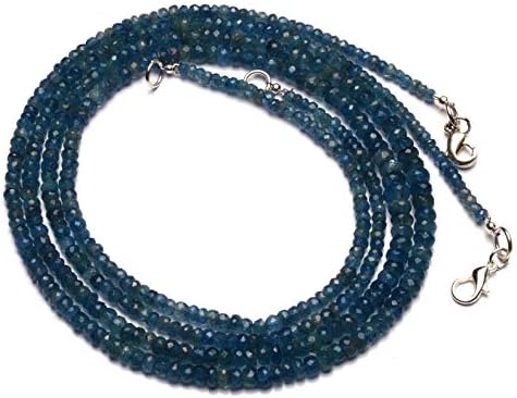 Natural Gemstone Moss Aquamarine Faceted 3 to 5.5MM Size Rondelle Beads Necklace 22 Inch Full Strand Very Rare Gem from Brazil