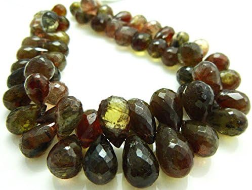 13 inch natural beads strand of 5x7-8x15mm faceted drop andalusite gemstone beads for DIY jewelry - necklace, bracelet, earring, ring.
