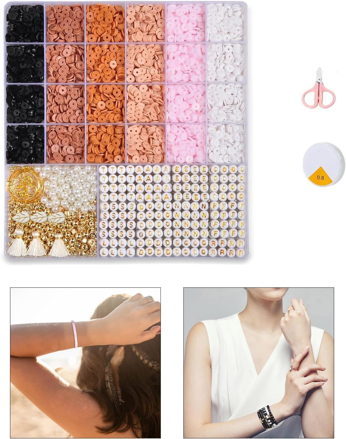 Clay Bead Set Unique Beads Set Handmade Beading Supplies Elegant Beads Charm Creative Necklace Component