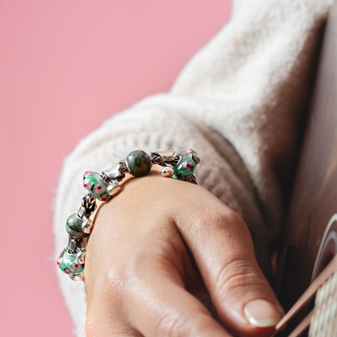 TROLLBEADS Round Green Calcite Facet Bead