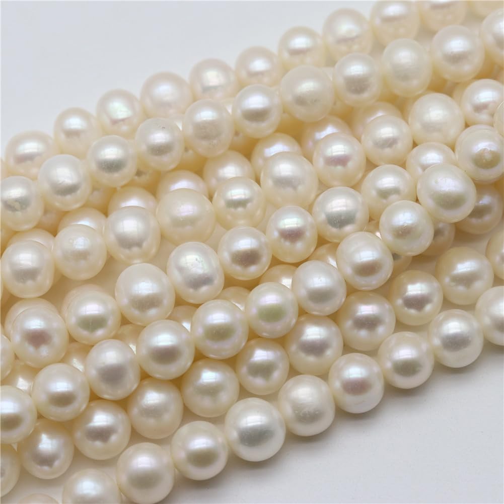 Natural Pearl Bead Freshwater Pearl Oval Circular Loose Spacer Bead for Jewelry Making DIY Necklace Earring 9mm-10mm 1000 Pieces