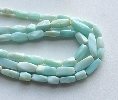 Peruvian Blue Opal Beads, Blue Opal Twisted Nuggets, Opal Nugget Beads, Opal Necklace, 10-17mm, 10 Inch 15 Pcs