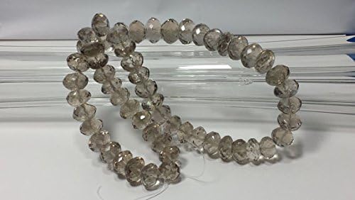 Light Smokey Quartz Hand Faceted Graduating Rondelle Beads 12.8-15.1mm 18 In. Strand