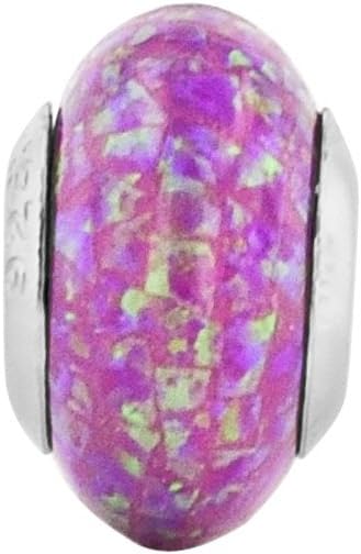 Sterling Silver Synthetic Opal Mosaic Bead