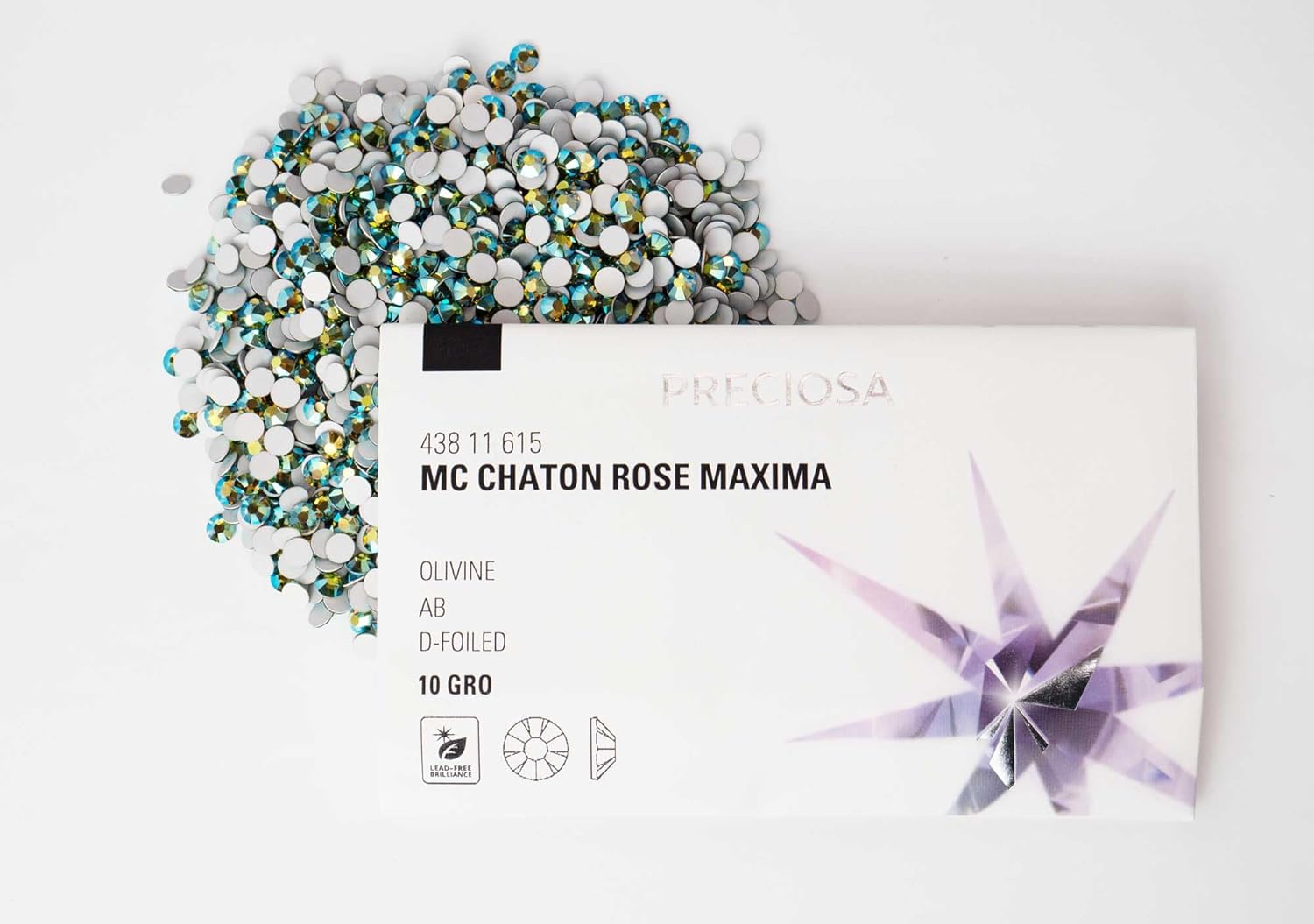 1440 Pieces SS20 Preciosa Maxima Czech Crystal Flat Back, Rhinestones for Crafts, Olivine AB