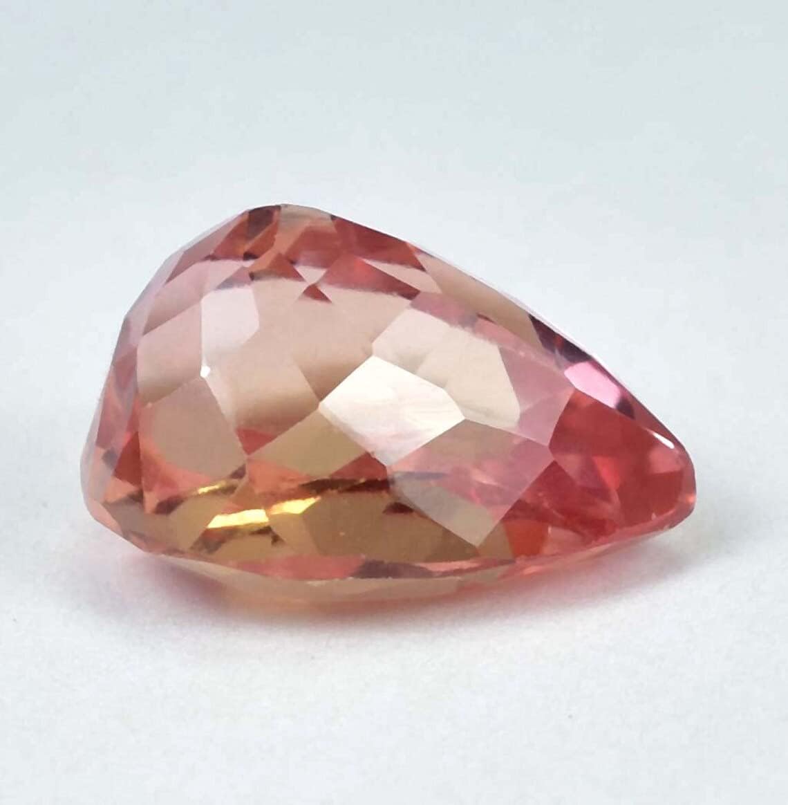 AAA+ Flawless Bi-Colour Ceylon Padparadscha Sapphire (GIT) Certified Loose Pear Cut Gemstone 10.35 Ct