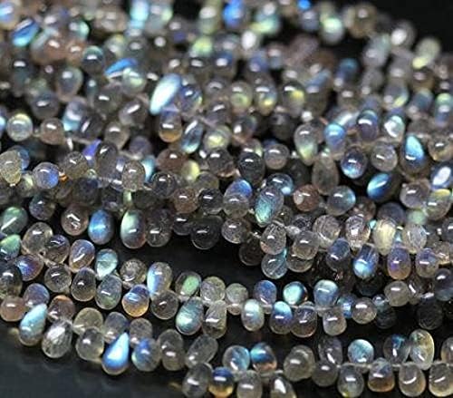 BEADS GEMSTONE 10 Strand Wholesale Lot Labrorite Smooth Tear Drop Briolette Loose Gemstone Craft Beads Strand 9 Inch Long 6mm 12mm Code-HIGH-21019