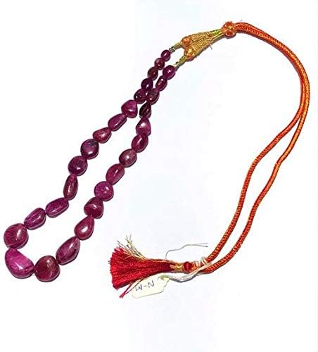 Ruby Beads Tumble Necklace,Tumble Beads, Glass Filled Ruby Size 7 to 20 mm - 14