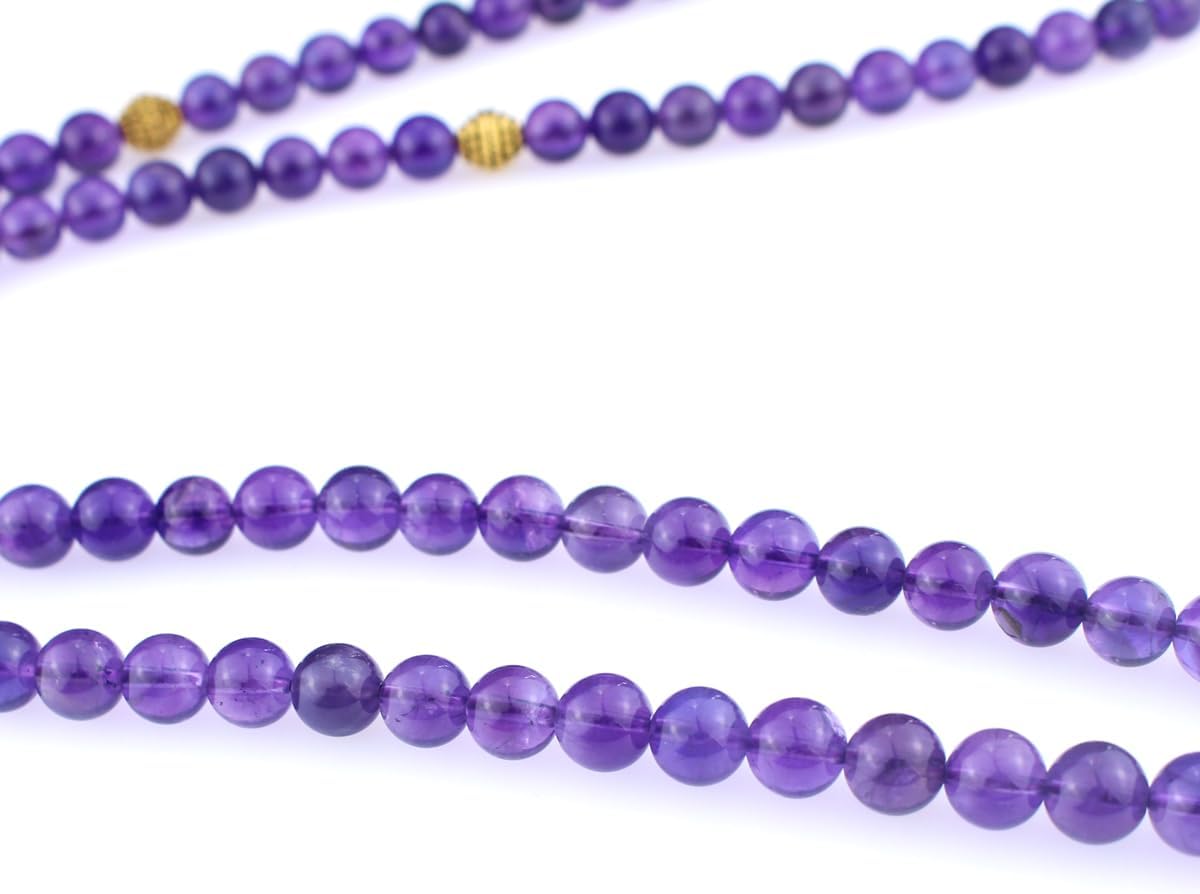 Muslims Islamic Dhikr Tasbeeh Tasbih Prayer Beads, 99 Amethyst Purple Crystal Beads with Tassel
