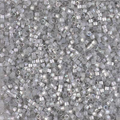 Miyuki Delica 11/0 - Smoke Grey AB Silk Inside Dyed DB1871-250gms Bag of Japanese Glass Beads Bulk Bag of Japanese Glass Beads